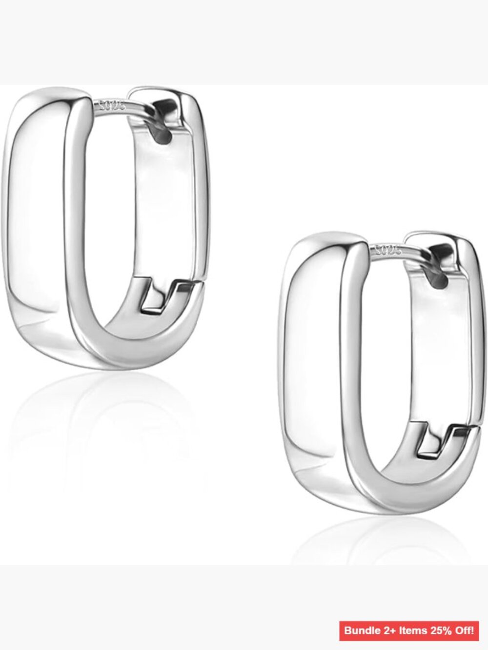 14K Gold Plated Sterling Silver Chunky Huggie Hoop Earrings 14mm